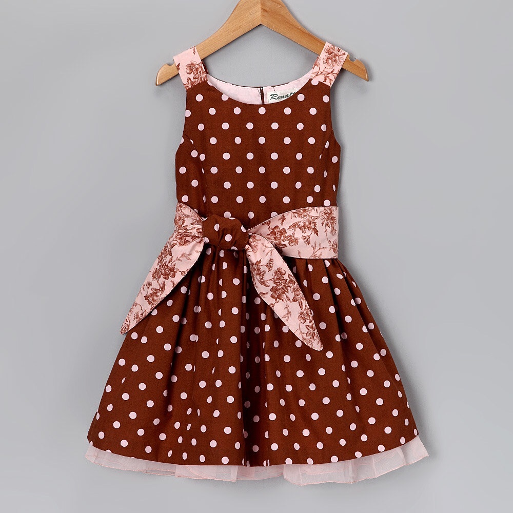 Girls summer dress chocolate